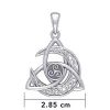 Stříbrný přívěsek Triquetra s keltským půlměsícem a triskelionem