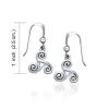 Celtic Triskele Silver Pendant and Earrings Chain Set