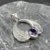 Andělská křídla s ametystem, stříbrný přívěsek