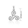Celtic Triskele Silver Pendant and Earrings Chain Set