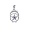 LUNÁRNÍ PENTAGRAM s ametystem, stříbrný přívěšek