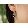 Celtic Knot Silver Earrings With Heart Amethyst