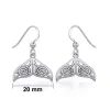 Celtic Knotwork Whale Tail Silver Earrings