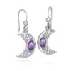 Silver Moon Earrings With Ametyst.