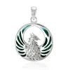 FÉNIX, stříbrný talisman s malachity