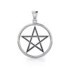 Pentagram v kruhu stříbrný přívěsek