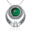 Large Claddagh Pendant With Emerald Glass
