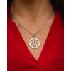 Pentagram živlů s granátem stříbrný přívěsek