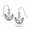 Cat Mask Silver Earrings