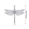 Celtic Dragonfly with Trinity Knot: Sterling Silver Pendant