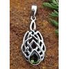 Slza Avalonu – stříbrný přívěsek s vltavínem a keltskými motivy