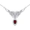 Granátové srdce - stříbrný keltský náhrdelník