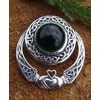 Large Claddagh Pendant With Emerald Glass