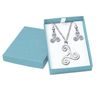 Celtic Triskele Silver Pendant and Earrings Chain Set