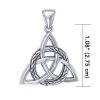 Keltská triquetra, stříbrný přívěsek s propleteným kruhem
