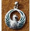 FÉNIX, stříbrný talisman s malachity
