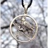 Pentacle With Raven Silver Pendant