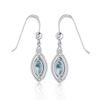 Celtic Silver Earrings with Faceted Blue Topaz