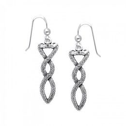 Celtic Snake Silver Earrings