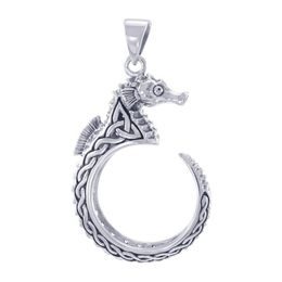 Celtic Seahorse Sterling Silver Pendant