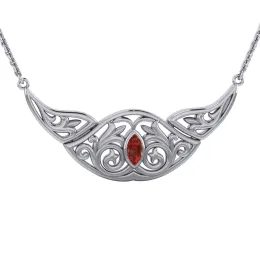 Eavan Sterling Silver Necklace With Garnet