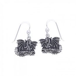 Draco Spelaeus Silver Earrings