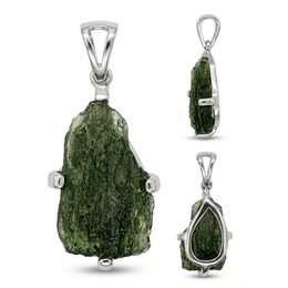 Stříbrný přívěsek s vltavínem 2,4g