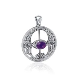 Chalice Well Silver Pendant With Amethyst
