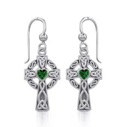 Celtic Cross Sterling Silver Earrings
