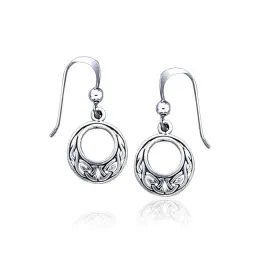 Round Knotted Silver Earrings