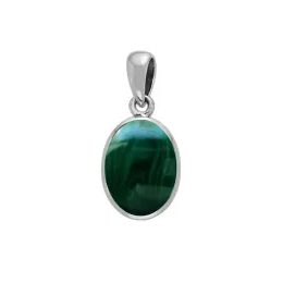 Malachitová elegance, stříbrný přívěsek