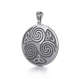 Celtic Sterling Silver Pendant Spiral Triskelion