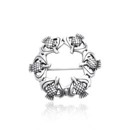 Thistles Sterling Silver Scottish Brooch