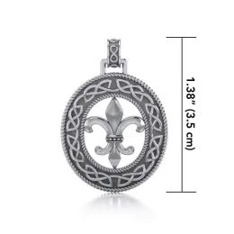 FLEUR DE LIS v keltském oválu, stříbrný šperk