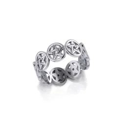 Silver Pentagram Pentacle Ring