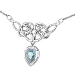 OCEANIA, Sterling Silver Necklace with Blue Topaz