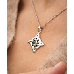 Uzel života – stříbrný přívěsek s broušeným vltavínem