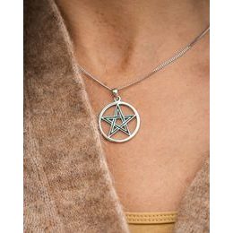 PENTAGRAM V DUBOVÉM LISTÍ. stříbrný přívěsek