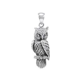Sterling Silver Jewelry Owl Pendant