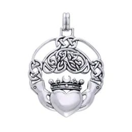 Celtic Silver Claddagh Pendant