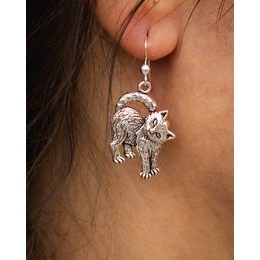 KOČKA, stříbrné náušnice, Ag 925