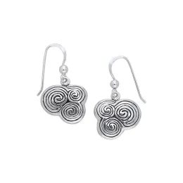 Newgrange Triple Spiral Sterling Silver Earrings