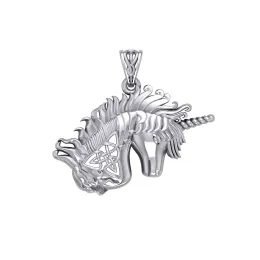 Celtic Unicorn Silver Pendant