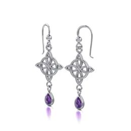 Wheel Of The Life Silver Earrings With Amethyst
