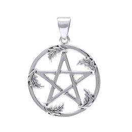 Stříbrný pentagram v dubovém listí