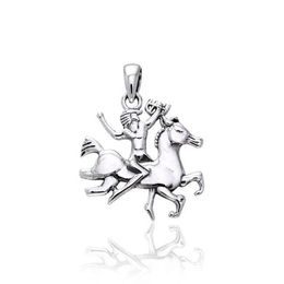 Viking Warrior Queen Silver Pendant