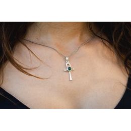 ANCH egyptský stříbrný přívěsek s malachitem