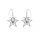Silver Pentagram Pentacle and Garnet Earrings