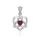 Celtic Heart with Garnet Silver Pendant
