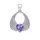 Angel Wings Sterling Silver Pendant with Amethyst